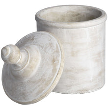 Load image into Gallery viewer, Antique White Large Stone Canister