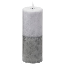 Load image into Gallery viewer, Luxe Collection Natural Glow 3x8 Grey Dipped LED Candle