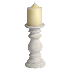 Load image into Gallery viewer, Antique White Small Stone Effect Candle Holder